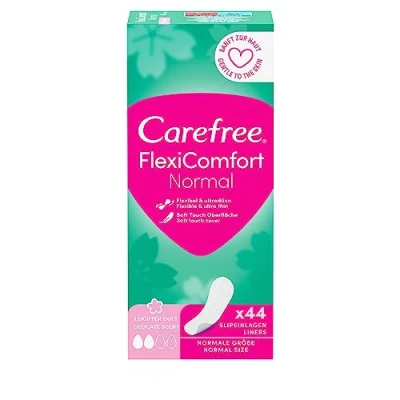 Immagine di Carefree Salvaslip FlexiComfort Normal con profumo leggero, flessibile e ultra sottile per una sensazione di freschezza lunga durata, taglia normale, 44 pezzi