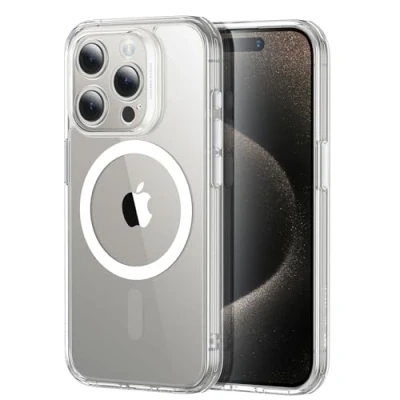Immagine di ESR Cover per iPhone 15 Pro (5 in 1 Set),Custodia opaca con protezione dello schermo e delle lenti della fotocamera,Compatibile MagSafe,Protezione di livello militare,Serie Classic,bianco opaco