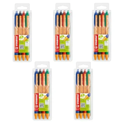 Immagine di Stabilo pointball Penna a Sfera Ecosostenibile, CO2 neutral, 5 x Astuccio da 4, Colori assortiti