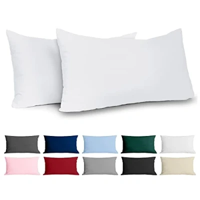 Immagine di Dreamzie Federe 40x80 Cotone Rinforzato (Set da 2) Bianco Trama Fitta a 57 Fili/cm² Cuscini cm Cuscino Certificate Oeko Tex