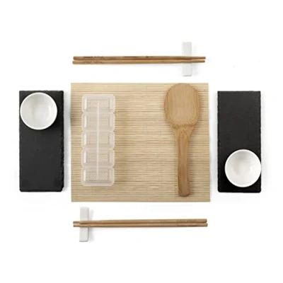 Immagine di H&amp;h set 13 pezzi sushi in ardesia e bamb