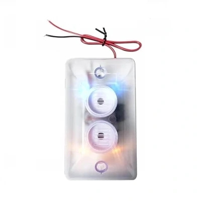 Immagine di Taikuwu Sirena per flash tubolare cablato, 120 dB, allarme sonoro esterno da 12 Volt con luce LED rossa e blu lampeggiante sistema di sicurezza domestico, protezione