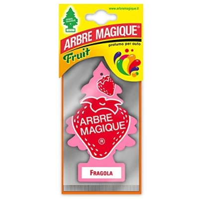 Immagine di Arbre Magique Mono, Profumatore Auto, Fragranza Fragola, Profumazione Dolce e Fruttata, Durata fino a 7 Settimane, Made in Italy, Confezione da 1 Pezzo