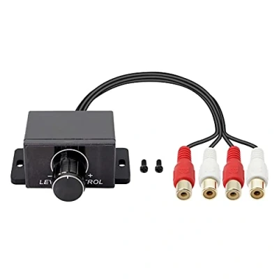 Immagine di XMSJSIY Universal RCA Level Controller Car Audio Amplificatore Regolatore Basso Boost Volume Manopola di Controllo e Cavo per Auto Moto Altoparlanti Home Theater