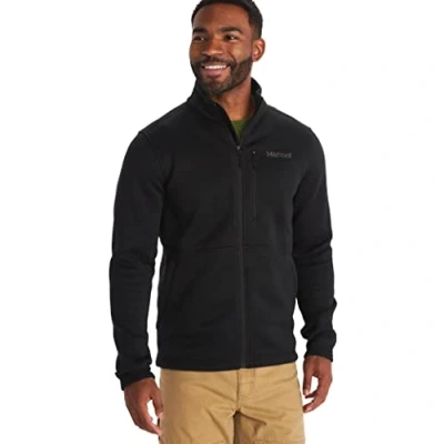 Immagine di Marmot Uomo Drop Line Jacket, Calda giacca in pile, outdoor con zip integrale, scaldacorpo traspirante e resistente al vento, Black, S