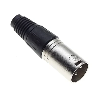 Immagine di Keple Spina XLR A 3 Poli, Nera Jack Audio Microfonica Maschio DMX, Adattatore Nichelato, Connettore Di Costruzione Metallica Con Alloggiamento In Plastica