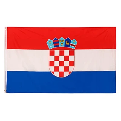 Immagine di Bandiere di aricona bandiera della Croazia, resistente alle intemperie con 2 occhielli in metallo nazionale croata 90 x 150 cm, tricolore stemma