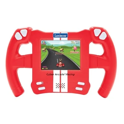 Immagine di Lexibook, Cyber Arcade Racing, Console Corsa con sensori di Movimento, 30 Giochi Corse, Azione e Puzzle, Controllo Tramite inclinazione, Colore Rosso, JL3150
