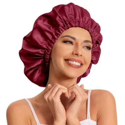 Immagine di Cofano in raso di seta per dormire capelli donne naturali
