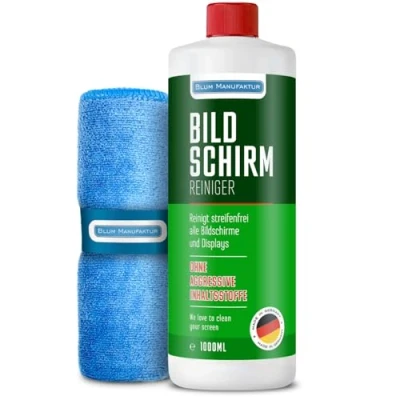 Immagine di Blum Manufaktur Pulitore schermo 1000 ml + panno in microfibra 30 x cm Supersoft 365GSM display