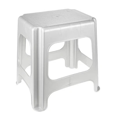 Immagine di keeeper Maxi Sgabello, Plastica resistente (PP), 41 x 33,5 42,5 cm, Max, Argento