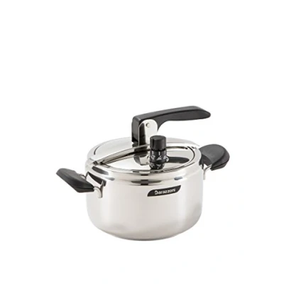 Immagine di Barazzoni Pentola a Pressione Modello Rapida, ø22cm, capacità 5lt. Made in Italy, Acciaio Inossidabile, Argento, 5,0 Lt
