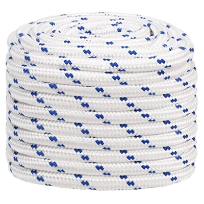 Immagine di vidaXL Corda Marina Bianca 20 mm 100 m in Polipropilene, per Barca, Intrecciata, a Spirale, Corde Barche, Corda, Nave