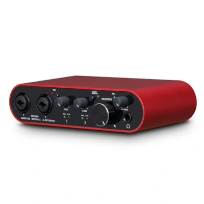 Immagine di BOMGE 22S USB Audio Interface SOLO Red with XLR/48V Phantom Power,32Bit/192kHz High Fidelity, for Studio Mixer Guitarist, Vocalist, Podcaster, Producer, Plug and Play