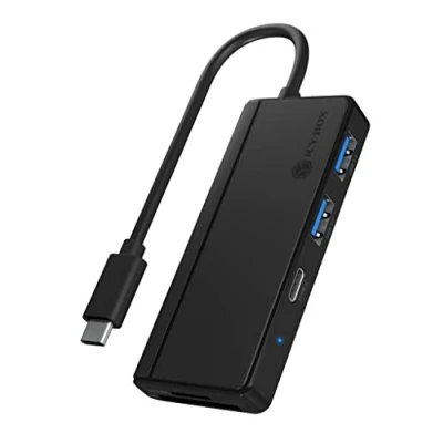 Immagine di ICY BOX Mini Dockingstation USB C® IB HUB1423CR C3, ext. 3.0 HUB mit Kartenleser, C zu 2x A, 1x C, Adatto per marchio: universale lettore di