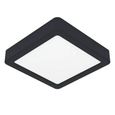 Immagine di Eglo Fueva 6 Plafoniera a LED, quadrata, lampada da soffitto in plastica di colore nero e bianco, luce bianca calda fredda, 15 x cm