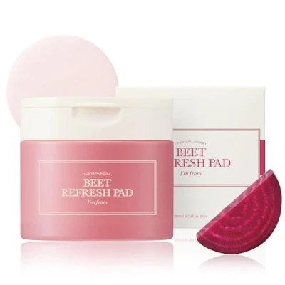 Immagine di I&#039;m from Beet Refresh Pad 60 fogli, tamponi a triplo strato contengono 260 ml di essenza, 20% estratto barbabietola rossa dalla Corea, pieno umidità con una fetta rossa, vitalità