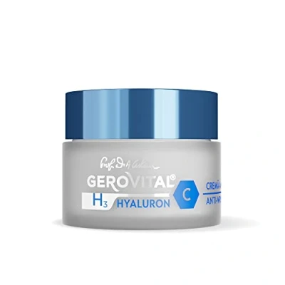 Immagine di Crema Antirughe Viso da Notte, Effetto Idratante, Rigenerante e Antiossidante, Acido Ialuronico, Vitamina C, Niacinamide, Gerovital H3 Hyaluron 50 ml