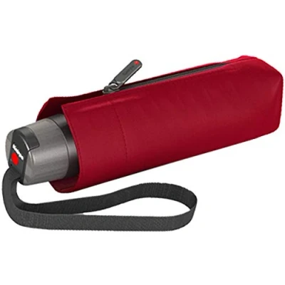 Immagine di Ombrello tascabile Knirps T.010 Manuale Uni Molto leggero Piccolo e compatto Resistente alle tempeste Antivento Rosso