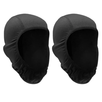 Immagine di UILYNIU 2 Pezzi Passamontagna Estivo Nero Skimask per Uomo e Donna attività all&#039;aperto Sci Running Traspirante Balaclava protettore UV Sciarpa di motocicli Maschi (Nero)