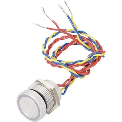Immagine di APEM PBAR1AF0000A0B Interruttore piezoelettrico 24 V DC/AC 0.2 A 1x Off / (On) Momentaneo Blu IP69K 1 pz.