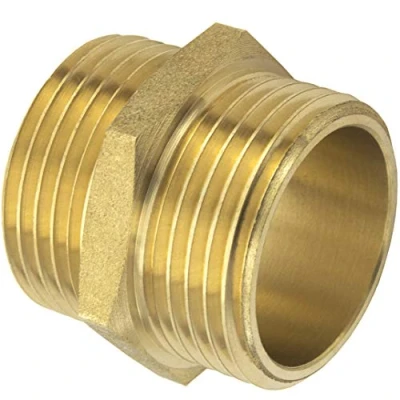 Immagine di SHYNE Premium 1/2 Pollici Nipplo Doppio Filettatura Esterna su Entrambi i Lati Realizzato in Ottone di Alta Qualità Robusto e Antiruggine Collegamento Presa per Tubo (2 pezzi)