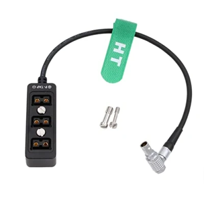 Immagine di HangTon 0B 2 Pin D tap Hub 3 Port Power Splitter per ARRI Alexa Mini LF RED DSMC2 Camera Batteria ad angolo retto 30cm Viti Mount