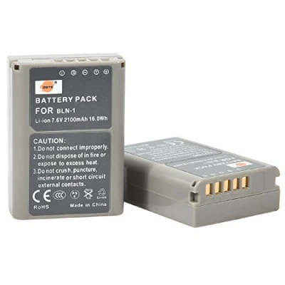 Immagine di DSTE BLN 1 Batteria ricaricabile agli ioni di litio (2 pezzi) compatibile con Olympus OM D E M1, M5, PEN P5, M5 II