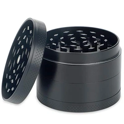 Immagine di H&amp;S Grinder Macina Erbe in Metallo 4 pezzi Spezie Manuale Portatile e Antiaderente Tritaerba con Raccogli Polline Coperchio Magnetico