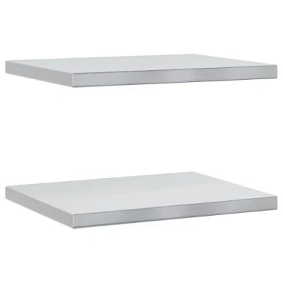 Immagine di vidaXL Mensole a muro 2 pz 50x40x3 cm Argento in Acciaio Inossidabile, mensola sospesa, sospesa muro, scaffale espositivo