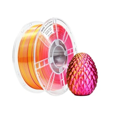 Immagine di iBOSS Filamento in seta PLA+ Soie Rose Rouge Or Vert 3D per stampante 1,75 mm +/ 0,02 mm, 1 kg/bobina, 3 colori PLA PLUS,