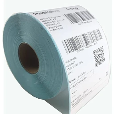 Immagine di NETUM etichette termiche dirette 4&quot;X 6&quot;, perforate per spedizione, compatibili con le stampanti desktop NT LP110A 1 rotolo, 500 / rotolo