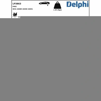Immagine di DELPHI LP3863 Kit pastiglie freno con segnalatore acustico usura lamierino anticigolío senza accessori NISSAN: Qashqai III