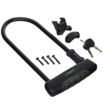 Immagine di ABUS Granit Plus 470 EaZy KF Lucchetto a U + Supporto con Staffa Parabolica per Bicicletta Livello di Sicurezza 12 Colore Nero