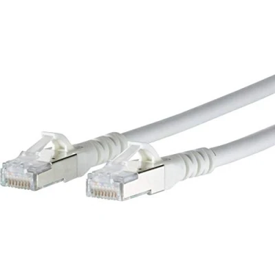 Immagine di Metz Connect 1308452088 E RJ45 cavo di rete, patch CAT 6A S/FTP 2.00 m Bianco con protezione 1 pz.