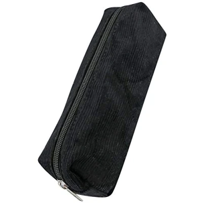 Immagine di Online astuccio di alta qualità in velluto a coste blu, elegante per ragazzi e ragazze, con pratica chiusura lampo, 1 scomparto ideale scuola, università ufficio