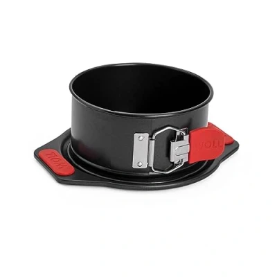Immagine di Woll Bakeware Teglia apribile, Ø 14 cm, con fondo a prova di perdite, chiusura rapida e manici in silicone resistenti al calore fino 230C, senza PFAS, rivestimento antiaderente doppio strato