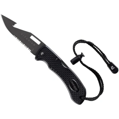 Immagine di ‎Cressi Chaku Knife Titanium/Black, Coltello Subacqueo con Doppia Inox Seghettata e Liscia Unisex Adulto, Nero/Lama Titanio, Unica