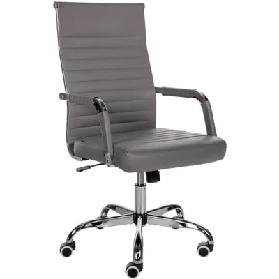 Immagine di CLP Sedia Ergonomica Per Ufficio Amadora I Regolabile In Altezza E Girevole A 360 Gradi Rivestimento Similpelle O Tessuto, Colore:grigio, Materiale:Ecopelle