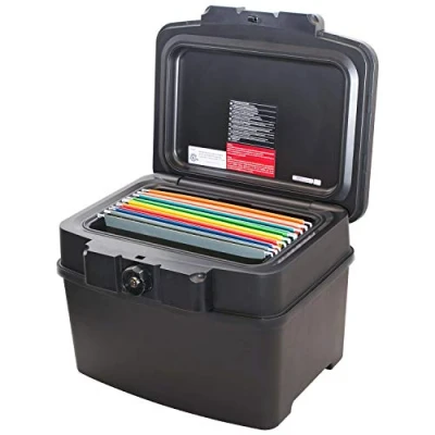 Immagine di HMF 250453 Scatola portadocumenti impermeabile ignifuga, DIN A4, colore: nero