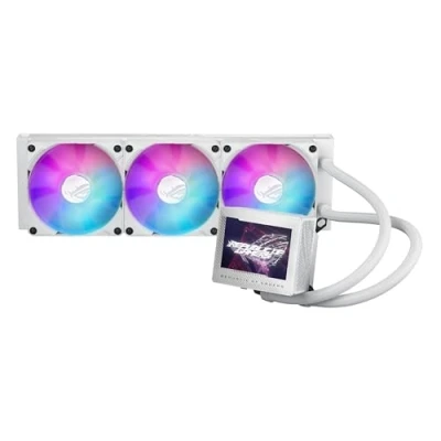 Immagine di ASUS ROG Ryujin III 360 ARGB Dispositivo di raffreddamento a liquido all in one, Cooler CPU con LCD 3.5&quot;, Pompa Asetek 8a generazione, Ventole del radiatore da 120 mm, Daisy Chain, Bianco