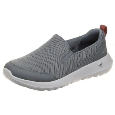 Immagine di Skechers Go Walk Max Clinched Athletic Mesh Double Gore Slip On Walking Shoe, Scarpe da Passeggio Uomo, Grigio Borgogna, 44 EU X Larga