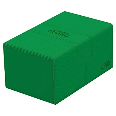 Immagine di Ultimate Guard UGD011238 Twin Flip`n`Tray 160+ XenoSkin Monocolor Verde Scatola per carte di credito, tinta unita