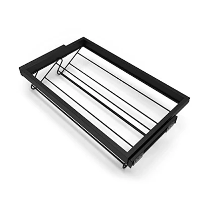 Immagine di Emuca Kit cassetto portascarpe e Telaio con Guide a Chiusura Morbida per Armadio, Regolabile, modulo 800mm, Nero Testurizzato