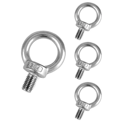 Immagine di QWORK 4 Pezzi M12 Bulloni ad Occhiello, Bullone per Sollevamento Filettato Maschio Acciaio Inossidabile 304 Vivente (300KG)