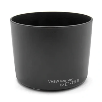 Immagine di vhbw Paraluce compatibile con Canon EF 135mm f/2L USM, 180mm f/3.5L Macro USM 72 mm obiettivo nero, plastica, rotondo, 10 cm Sostituisce ET 78 2, 78II, II