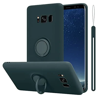 Immagine di Cadorabo Custodia compatibile con Samsung Galaxy S8 in LIQUID VERDE per Cellulare Silicone TPU Flessibile Anello Paraurti Cover Posteriore Ultra Sottile