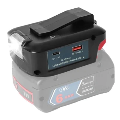Immagine di Adp05 Power Source Battery Adapter Convertitore di luce da lavoro per batteria Bosch 18 V con un paio interfaccia USB caricatore telefono cellulare, torcia DC senza fili
