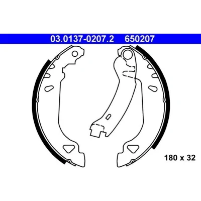 Immagine di ATE 03.0137 0207.2 Ganasce Freno 180 32 con leva FIAT: Punto I Hatchback, Cabrio, Tempra Sedan, LANCIA: Y, Dedra Sedan