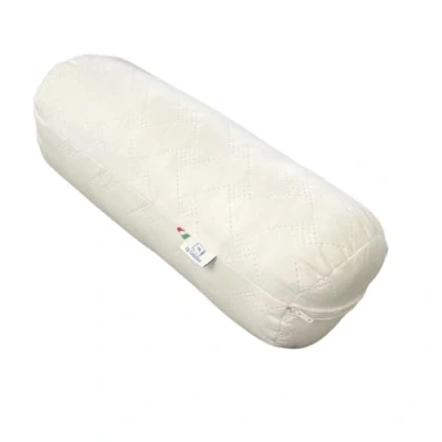 Immagine di GM Cuscino cilindrico cervicale a rullo per collo schiena e gambe 40x15 cm Made in Italy con rivestimento microfibra trapuntata Bianco